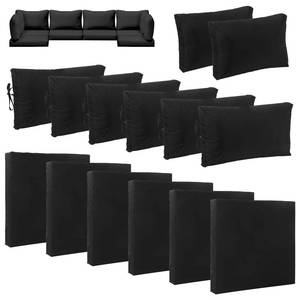 lot 19766 image: ZOBGOWE 14 Pcs Patio Cushion Covers Replacement Outdoor Patio Slipcovers Set with Zipper 3 Sizes for Outdoor Furniture Patio Sofa Couch, Black(Covers Only)