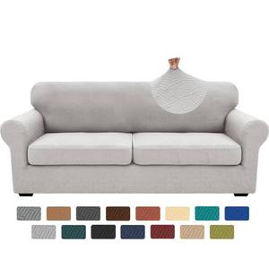 lot 19778 image: XINEAGE 2026 New 3 Pieces Couch Covers for 2 Extra Large Cushion Sofa Super Stretch Sofa Cover for 2 Large Seat Universal Loveseat Slip Cover for Living Room (Silver Grey), 71-91(2 Cushions)