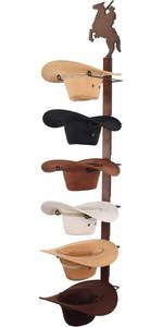 lot 19786 image: CANWUPON Cowboy Hat Rack Holder for Wall - Wild Western Style Design Hat Organizer with 6 Hat Hooks for Wall Mount, Hat Stand and Hanger for Storage and Organization��Gifts for Men Dad Christmas