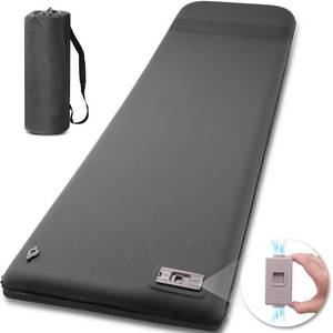 lot 19806 image: Self Inflating Sleeping Pad with Electric Pump, 3.14 Ultra-Thick Memory Foam Camping Mattress Pad with Pillow Fast Inflating in 30s,9.5 R-Value Insulated Camping Pad for Camping Car Travel, LightGrey