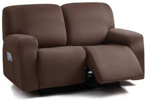 lot 19808 image: ULTICOR Jacquard Loveseat Recliner Slipcover, 6-Piece, 48-65 L, Washable, White