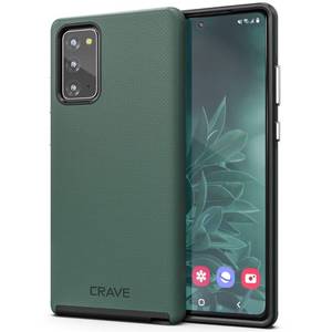 lot 20005 image: Crave Galaxy Note 20 Case, Shockproof Protection Dual Layer Case for Galaxy Note 20 (6.7 inch) - Forest Green