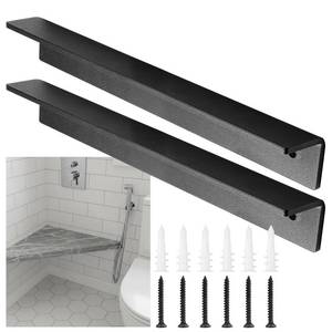 lot 20009 image: Zonon 2 Pack 16 Inch Floating Shower Bench Corner Brackets 14 Thick Heavy-Duty Hidden Countertop Wall Support Brackets for Granite Support Bench Seats Dishwashers Holder Book Shelf Countertop