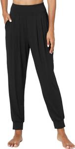 lot 20015 image: GYS Women Pajama Pants Bamboo Viscose High-Waist Soft Sleep Bottoms with Pockets, Black, Large