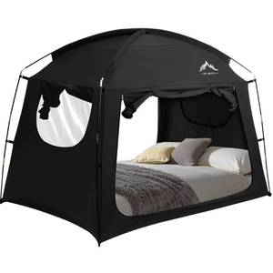 lot 20030 image: uniHimal Bed Tent for Adult and Kids,Indoor Portable Light Reducing Twin Size Canopy Tents Breathable Lightweight Private Space for Bed(Black)