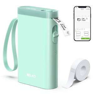 lot 20033 image: Nelko Label Maker Machine with Tape, P21 Bluetooth Label Printer, Wireless Mini Label Makers with Multiple Templates for Organizing Office Home, Green