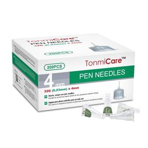 lot 20036 image: Tonmicare Pen Needles 32g 4mm Ultra Fine, Compatible with Most Diabetes Pens, 200 pcsBox (532)