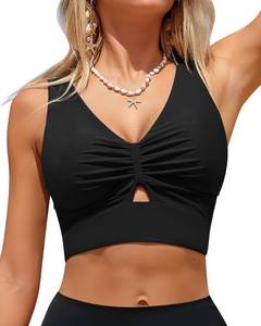 lot 20040 image: GRAPENT Swimsuit Women Bathing Suit Tops for Women Womens Tankini Tops Only Womens Bathing Suit Top Tankini Top Only Black Large US Size 12-14