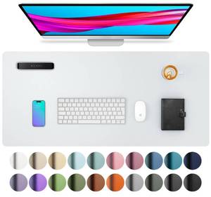 lot 20434 image: Aothia Leather Desk Pad Protector, Office Mat, Large Mouse Pad, Non-Slip PU Leather Blotter, Laptop Desk Pad, Waterproof Writing Pad for Office and Home (Barely Grey, 31.5 x 15.7)