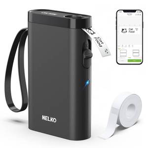 lot 20435 image: Nelko Label Maker Machine with Tape, P21 Bluetooth Label Printer, Wireless Mini Label Makers with Multiple Templates for School Office Home, Black