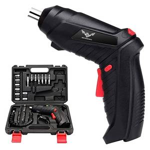 lot 20452 image: JENABOM Electric Screwdriver, 3.6V Cordless, 44pcs Screwdriver Bit Set, Front LED Light, Flexible Shaft, Micro USB, Carrying Case, Ideal for Home Improvement & Furniture Assembly