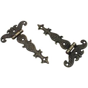 lot 20459 image: LBTODH 2PCS T-Shaped Wooden Box Hinge Zinc Alloy Antique Bronze Door Hinges for Furniture and Wooden Boxes