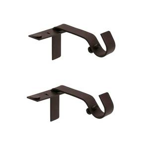 lot 20474 image: Kenney �� Fast Fit Curtain Rod Brackets, No-Drill, No-Measure Installation, Durable Metal Design, Fits 12 & 58 Curtain Rods, Oil Rubbed Bronze, 2-Pack