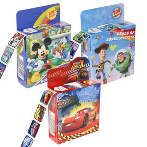 lot 20496 image: 600 Pcs Roll Kids Sticker, 3 Pack in 30 Designs,1-12 Inch Self Adhesive Label Cartoon Stickers for Kids Teacher (Cartoon)