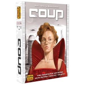 lot 20497 image: Coup Card Game by Indie Boards & Cards  Fast Bluffing and Social Deduction Strategy  Hidden Roles, Deception, and Player Interaction  Quick 15-Minute Game for 2��6 Players  Adults, Teens, Families