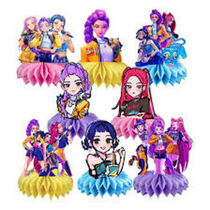 lot 4389 image: For Demon Movie Hunters Honeycomb 8Pcs Table Centerpiece,Demon Movie Hunters Birthday Party Supplies Table Decorations for Kids Party Decorations