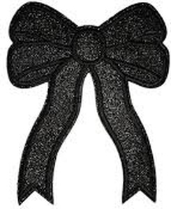 lot 20034 image: Black Sparkly Bow Iron On Clothing