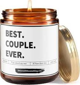 lot 20486 image: Best Couple Ever Scented Soy Wax Candle (Lavender & Vanilla)