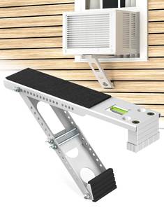 lot 1392 image: Plusluck Window Air Conditioner Support Bracket Adjustable Anti-Slip Shock-Absorbing Mat Windows Safe Bracket Built-in Bubble Level - 12000 to 24000 BTU AC Units Window Mount Bracket Up to 165 lbs