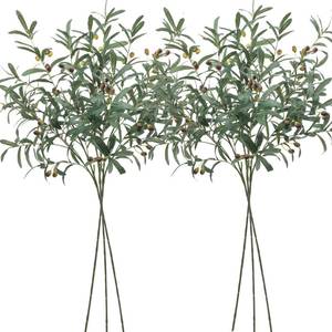 lot 1417 image: SHACOS 6 PCS Fake Olive Branches for Vases 39 Tall Long Greenery Stems Faux Olive Tree Branches Artificial Olive Leaf Stems with Olive Fruits Fake Plant for Home Wedding Greenery Decor