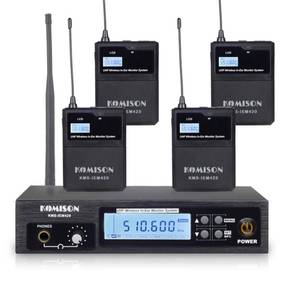 lot 1430 image: KOMISON Mono Wireless in Ear Monitor System, IEM System, UHF Professional IEM System Transmitter and Beltpack Receiver iems for Studio, Guitar, DJ, Live Performance 264Ft (4 bodypacks)