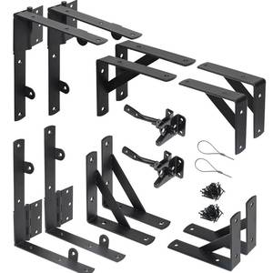 lot 1449 image: WEKIS 2 Sets Anti Sag Gate Kit Heavy Duty No Sag Kit Gate Corner Brace Bracket for Wooden Fence Gate with Self-Locking Gate Latch