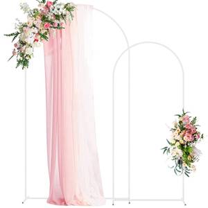 lot 1455 image: Wokceer Wedding Arch Stand 7.2FT, 6FT White Metal Arch Backdrop Stand Set of 2 for Birthday Party Wedding Ceremony Baby Shower Graduation Decoration