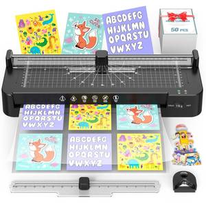 lot 1465 image: 13in Laminator Machine with Sheets 50pcs  Paper Trimmer  Corner Rounder  Scale Line, 11x17  ABS Anti-Jam Dual Hot and Cold Mode  90s Fast Preheat for A3A4A5A6 Home Office School Use