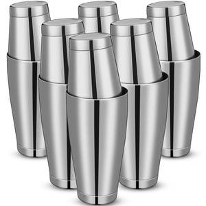lot 1469 image: Lallisa 10 Pieces Cocktail Shakers Professional Bar Boston Shaker Set Stainless Steel Martini Shaker Drink Mixer Basic Tools Weighted Shake Metal Can for Bartenders, 18 Oz, 28 oz(Silver)