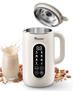 lot 1493 image: IAGREEA 10-in-1 Nut Milk Maker Machine 304 Stainless Steel Lid BPA Free, 35oz Soy Milk Maker for Homemade MilkshakeNutOatPlant-Based Drink, 10 Blades Blenders with Delay StartBoil WaterSelf Clean