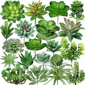 lot 1497 image: Winlyn 20 Pcs Assorted Artificial Succulents Plants Unpotted Small Green Cactus Echeveria Air Plant Picks Fake Succulents Bulk for Succulent Garden Wreath Floral Arrangement Indoor Outdoor Home Decor