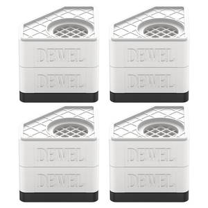 lot 1509 image: DEWEL Anti Vibration Pads for Washing Machine, 4 Pcs Washer and Dryer Pedestals Stackable Double Heighten Rubber Anti Vibration Pads, Shock Absorption & Non-Slip Floor Protection for Laundry Room