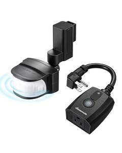 lot 2276 image: DEWENWILS Motion Sensor Outlet, Indoor Outdoor Motion Sensor Plug Outlet, Adjustable Sensing Angle,50FT Detection Range, 100FT Wireless Light Switch Transmitter, No Wiring, Long Time Delay
