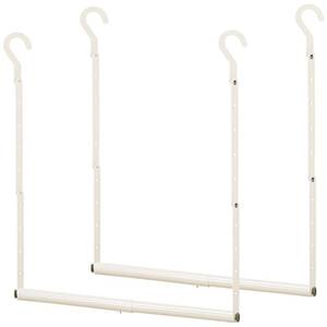 lot 2301 image: STORAGE MANIAC Adjustable Closet Rod Hanging Clothes Heavy Duty Closet Extender Hanging Rod Space-Saving Clothes Hanging Bar Double Closet Hanging Rod Hanging Closet Organizer Closet Bar,2 Pack White