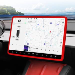 lot 2318 image: frani Screen Frame Protector Red Designed for Tesla Model 3 (2025-2017), Tesla Model Y (2025-2020),Interior Decor Accessories for Tesla Model Accessories