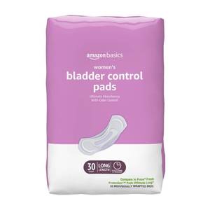 lot 2334 image: Amazon Basics Incontinence Pads for Women, Long, Postpartum, Bladder Control, Ultimate Absorbency, Fresh Protection, Unscented, 30 Count