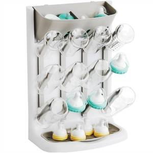 lot 3924 image: Yieach Larger Vertical Baby Bottle Drying Rack - BPA Free - Space Saving Feeding Bottles Drying Rack Holder for Countertop,Baby Bottle Holder Storage Station for Pacifiers,Pump Accessories Stand,Grey