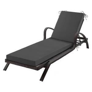 lot 3925 image: Aegisun Chaise Lounge Cushions Outdoor, 80x 26x 3 Inch Waterproof & Fade-Resistant Lounge Chair Cushion, Outdoor Chaise Cushion with Removable Cover & Ties for Lawn, Patio, Pool & Beach, Dark Grey