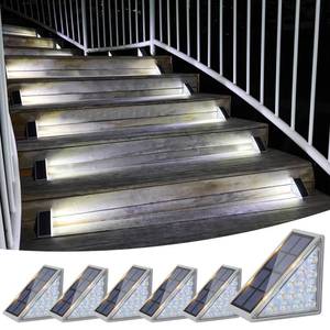 lot 4011 image: VOLISUN Solar Stair Lights 6 Pack, Solar Step Lights Waterproof IP67, Outdoor Step Light with 13 LEDs, Outdoor Lighting Decor for Yard Stair, Patio, Front Step, Front Porch and Deck(Cool White)