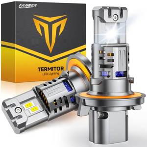 lot 4023 image: FAHREN Latest & Brightest H13 LED Bulbs, (1,200%) 12X 90,000LM Extreme Brightness 9008 bulb, 6500K Cool White, 11 Min Size,IP68 Waterproof,Pack of 2,Fog Bulbs HID,Plug-N-Play.