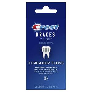 lot 4031 image: Crest Braces Care by Threader Floss, (30) Single-Use Packets
