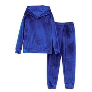lot 4036 image: codcm Womens 2 Piece Sweatsuits Set Fall Lounge Pajama Set Velvet Long Sleeve Hoodie Jogging Suit(Blue,X-Large)