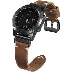 lot 4042 image: 26mm Handmade Double Sided Leather Band Compatible With Garmin Watch Band��Quickfit Retro Design Genuine Leather Band For Fenix 8 51mm7X6X Pro5X PlusInstinct 3 Solar 50mmEnduro(BrownBlack)