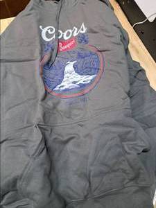 lot 4454 image: Gray Hoodie with Coors Light logo