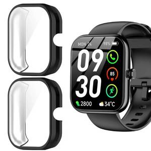 lot 4462 image: Lamshaw IDW25 Smart Watch Case, Soft TPU Plated Bumper Full Protective Cover Cases with Screen Protector Compatible with BOOOMIC IDW25 Mikego IDW25 KALINCO IDW25 Smart Watch-1.83 (BlackBlack)