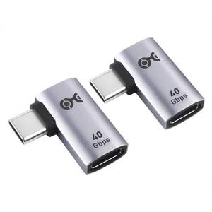 lot 4473 image: Cable Matters 2-Pack 40Gbps Flat Right Angle USB C Adapter, Up to 4K240Hz Video, 240W Charging, 40Gbps Data Transfer 90 Degree USB C Adapter, Compatible with Thunderbolt 4, iPhone 16, Steam Deck