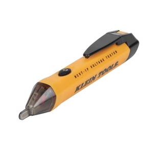 lot 4479 image: Klein Tools NCVT1P Voltage Tester, Non-Contact Low Voltage Tester Pen, 50V to 1000V AC, Audible and Flashing LED Alarms, Pocket Clip