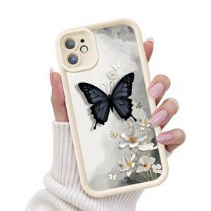 lot 4495 image: FUXICASE for iPhone 11 Case, Creative Butterfly Pattern Design for Girl Women, Soft Silicone Shockproof Anti-Scratch Protection Phone Cover for iPhone 11 (3D Black Butterfly)
