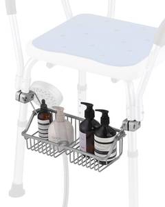 lot 5934 image: OrgCreator Rustproof Hanging Shower Caddy for Shower Chair, Stainless Steel Bathroom Basket for Bath Chair Bench,Showers Caddy Chair, Shampoo Bottle Holder for Elderly, Pregnant, Handicap, Patient