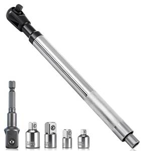 lot 5937 image: Lothee 12 Offset Extension Wrench Impact for Electric Drill with Versatile 38, 14 Adapters Set, Impact Ratchet Extender for Tight Spaces, Slim Design does not include different size bits